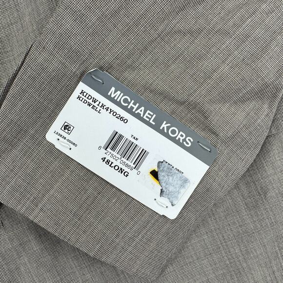 Michael Kors Mens Classic Fit Stretch Wool Blend Suit Jacket Tan 48L - Picture 3 of 5